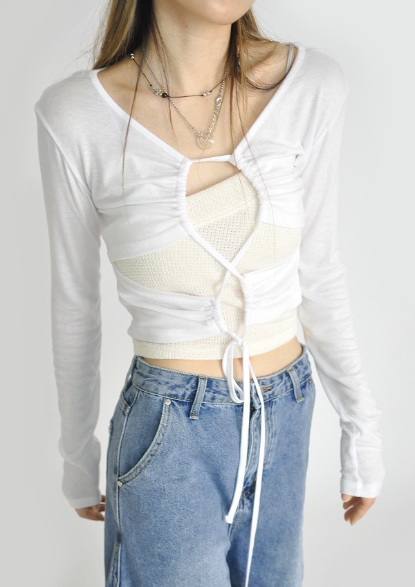 shirring tangled T(3color)