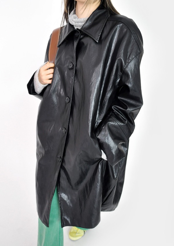 vintage leather coat(2color)