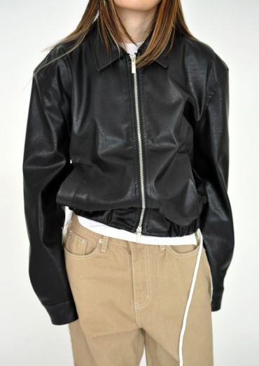 two way leather jacket(2color)