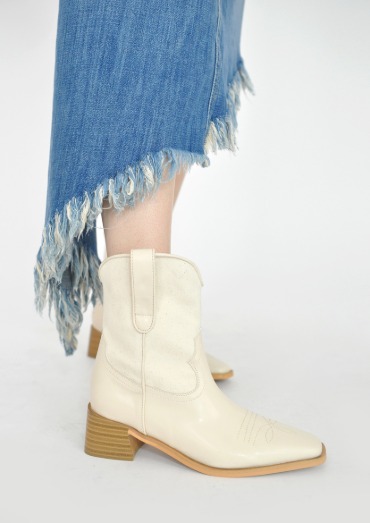 linen short western boots
