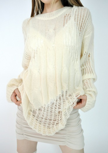 mohair grunge knit(3color)