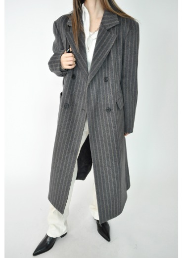 wool stripe coat