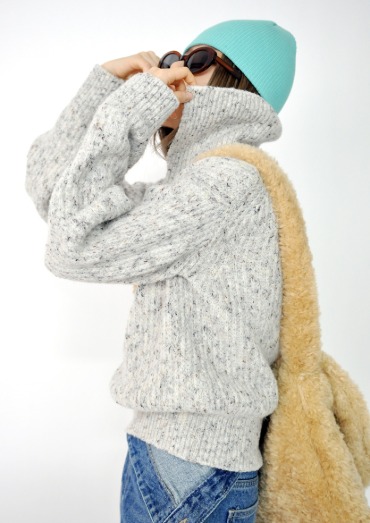 fancy slit polar knit(3color)