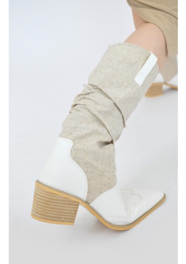 western linen wrinkle boots(2color)