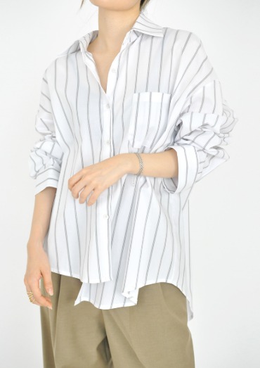 unbalanced stripe shirt(2color)